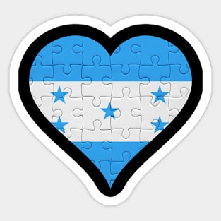 Honduran Jigsaw Puzzle Heart Design - Gift for Honduran With Honduras Roots Sticker